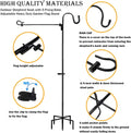 Garden Flag Stand Adjustable Heavy Duty Flag Pole Holder with American Flag 65Inch Shepherds Hook for Hanging Flag Bird Feeder Solar Lights Plant Hanger Etc Outdoor Garden Yard Flag Pole Kit (1 PCS)