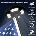 Delux American Flag with Pole and Solar Light Kit, 6 FT No Tangle Metal Pole with Holder, 128 LED Solar Powered Light, Embroidered Flag 3X5 FT, Set for 10 Hours Use for Night House Outdoor (Black)