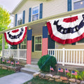 4 Pcs 4Th of July Decor Set, 2 Large 3X6 Ft American Pleated Fan Flag Bunting, 2 USA Flag 71X12