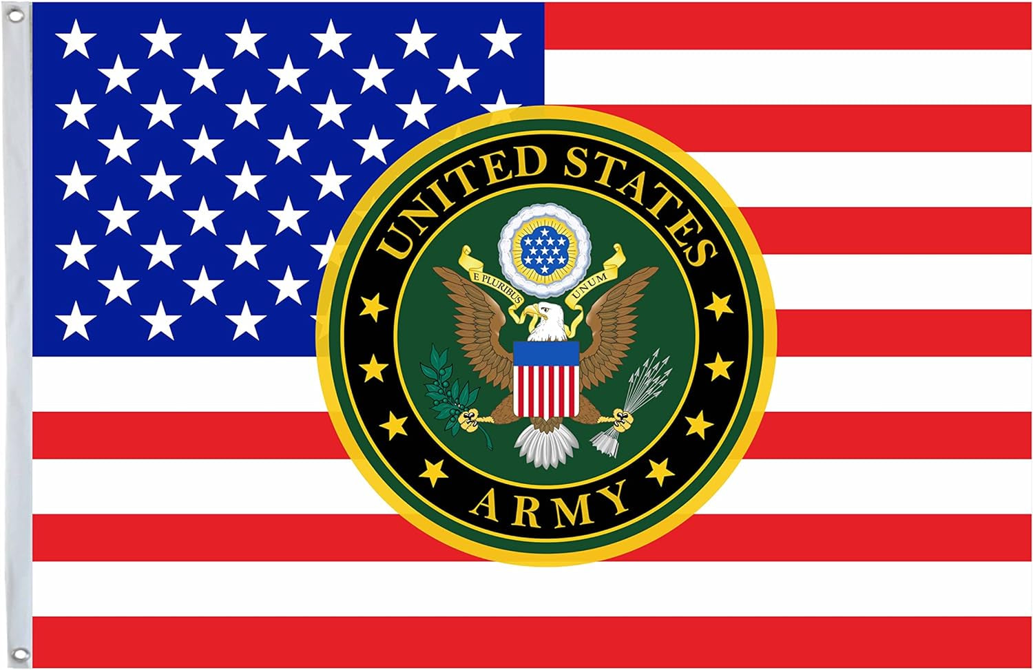 U.S. Army American Flag - UV Fade Resistant Double Printed and Double Stitched 150D Polyester 3X5Ft Banner (UNITED STATES ARMY 2)