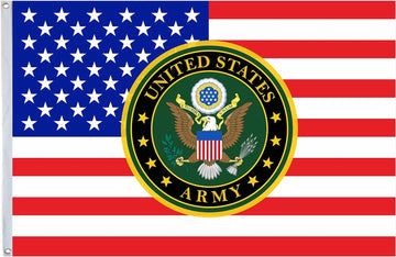 U.S. Army American Flag - UV Fade Resistant Double Printed and Double Stitched 150D Polyester 3X5Ft Banner (UNITED STATES ARMY 2)