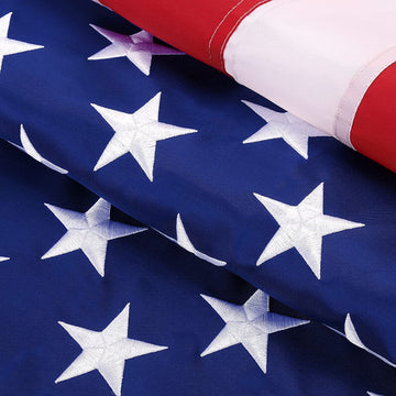 American Flag 5X8 Outdoor Heavy Duty - Premium US Flag 5X8 Ft - 100% in USA, USA Flag with Luxury Embroidered Stars, Brass Grommets (Premium 5X8 FT American Flag)