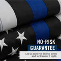 Thin Blue Line USA Flag 5X8 Ft | Heavy Duty Police Flag | Back the Blue | Blue Lives Matter Flag | Quadruple Stitched Fly End | Durable High-Performance 210D Nylon for High Winds | Brass Grommets