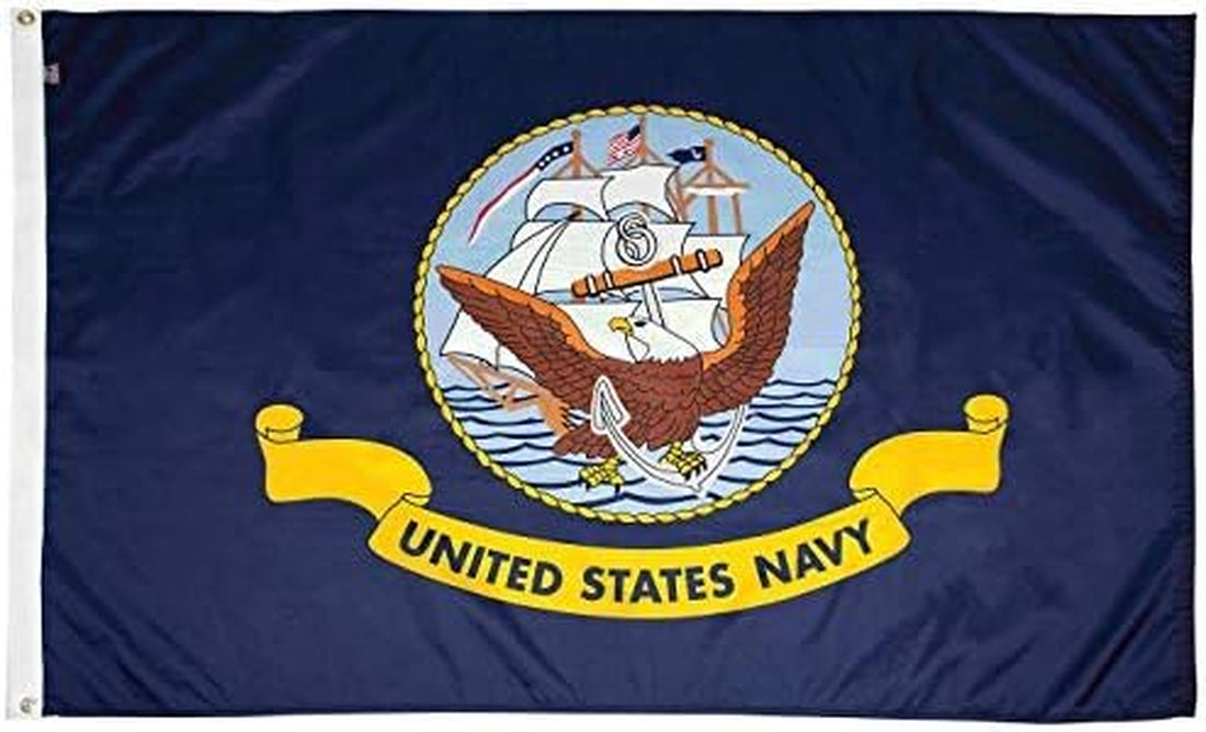 U.S. Navy Nylon Military Flag, Made in the USA, 2X3'