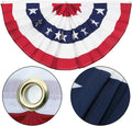 USA Pleated Fan Flag American US Bunting Flag Patriotic Half Fan Banner Flag with Canvas Header and Brass Grommets for 4Th of July Memorial Day Indoor Outdoor Decoration (3, 3X6 Feet)