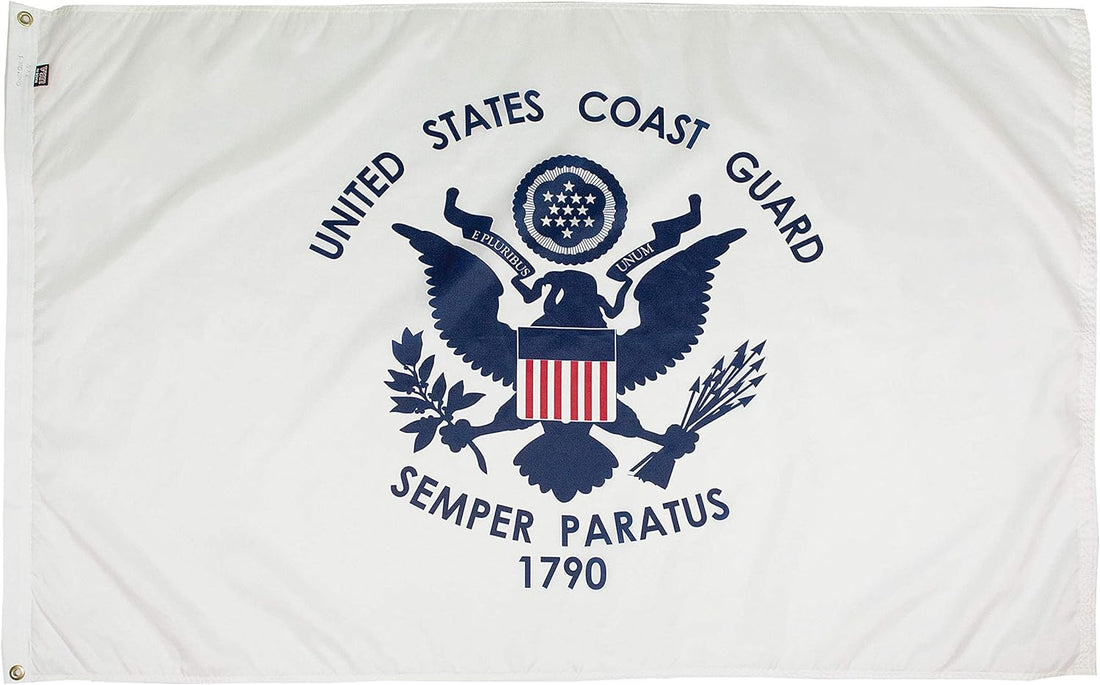 U.S. Coast Guard Nylon Military Flag, Made in the USA, 5X8'