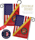 Home of Marine Corps Garden Flag - Set with Stand Armed Forces USMC Semper Fi United State American Military Veteran Retire Official - House Banner Small Yard Gift Double-Sided 13 X 18.5