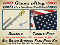 Flag Pole Kit: Includes Tangle Free Flag Pole, Flag Pole Bracket and American Flag - Made in USA. Great for Residential or Commercial. Brushed Aluminum Flag Pole. (American Classic White Kit)