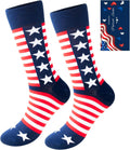 ZXGXLAW American USA Flag Socks Funny Men Women 4Th July Middle Star and Stripe Patriotic Freedom Day Gifts