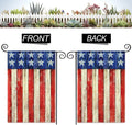 Highland Cow 4Th of July Mini Garden Flag 12X18 Inch Double Sided, Best Chocie Independence Day Small Burlap Garden Flags for Outside, Decoration for Memorial Day Farmhouse Holiday Outdoor (SM01)