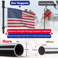 Flag Pole for Kit, 6FT Black Tangle Free Porch Metal Aluminum Flagpole with Upgraded Bracket for 3X5 American Flag, Black Adjustable Outdoor Flag Poles for Porch, Outside, Truck,Yard,Garden