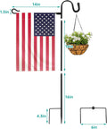 JOYSEUS Garden Flag Holder Stand and Shepherd Hook, 36 Inches with 1/2 Inch Thick Heavy Duty Garden Flag Stand, Rust Resistant Yard Flag Pole Holder for Flag, Lights(Without Solar Lights)……