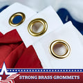 G128 USA Pleated Fan Flag 1.5X3 Feet American USA Bunting Decoration Flags EMBROIDERED Patriotic Stars & Sewn Stripes Canvas Header and Brass Grommets