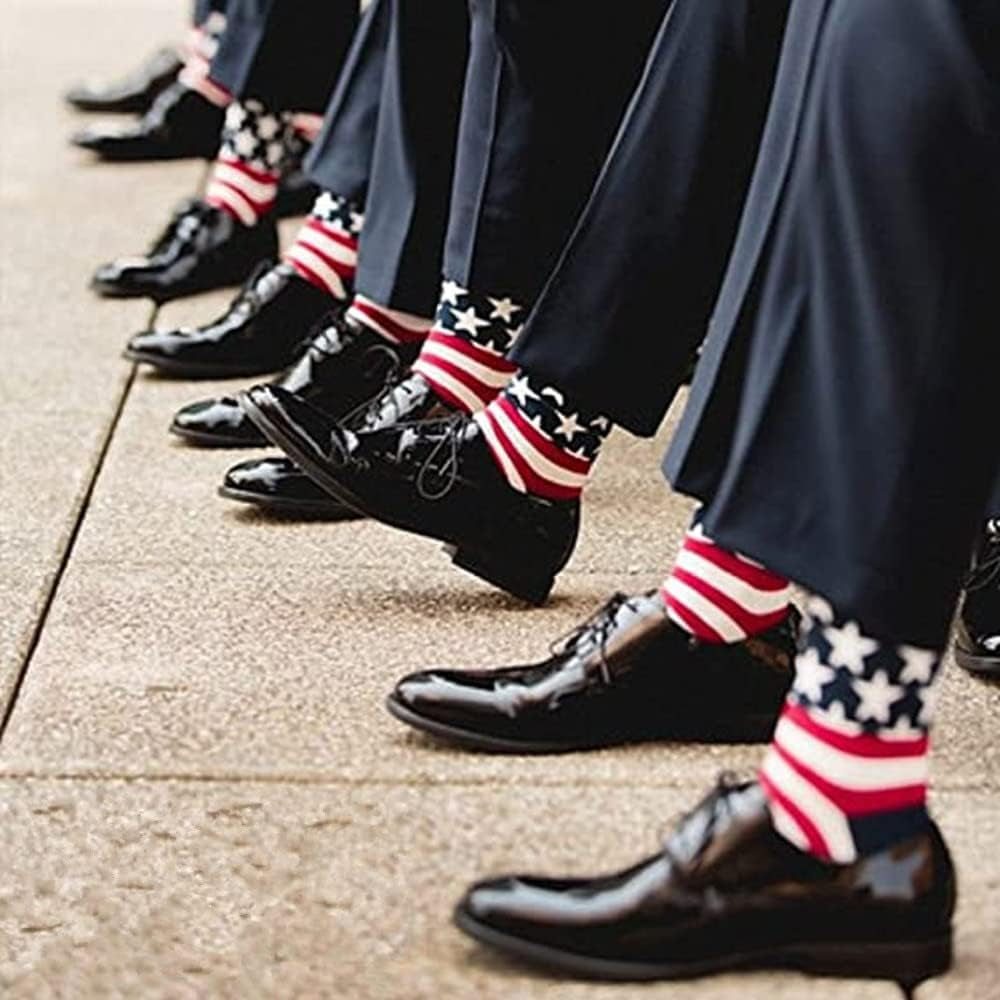 American Flag Socks for Men or Women 4Th July Middle Socks Star and Stripe Patriotic Freedom Day Gifts