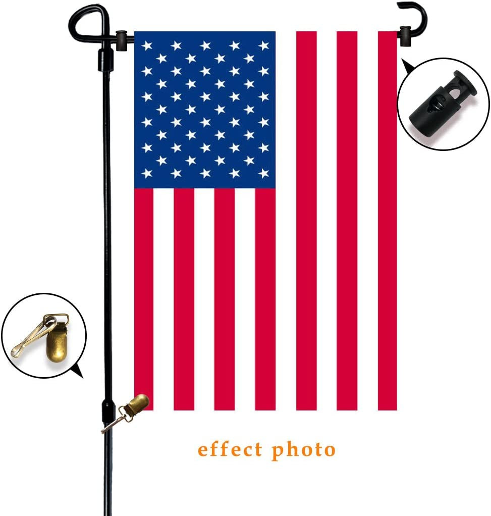 Garden Flag Stand Holder Iron Garden Flag Pole 36.5*X16.5Inch with Flag Stopper and Clips Display Garden Season Flag for Yard Decroate Your Garden