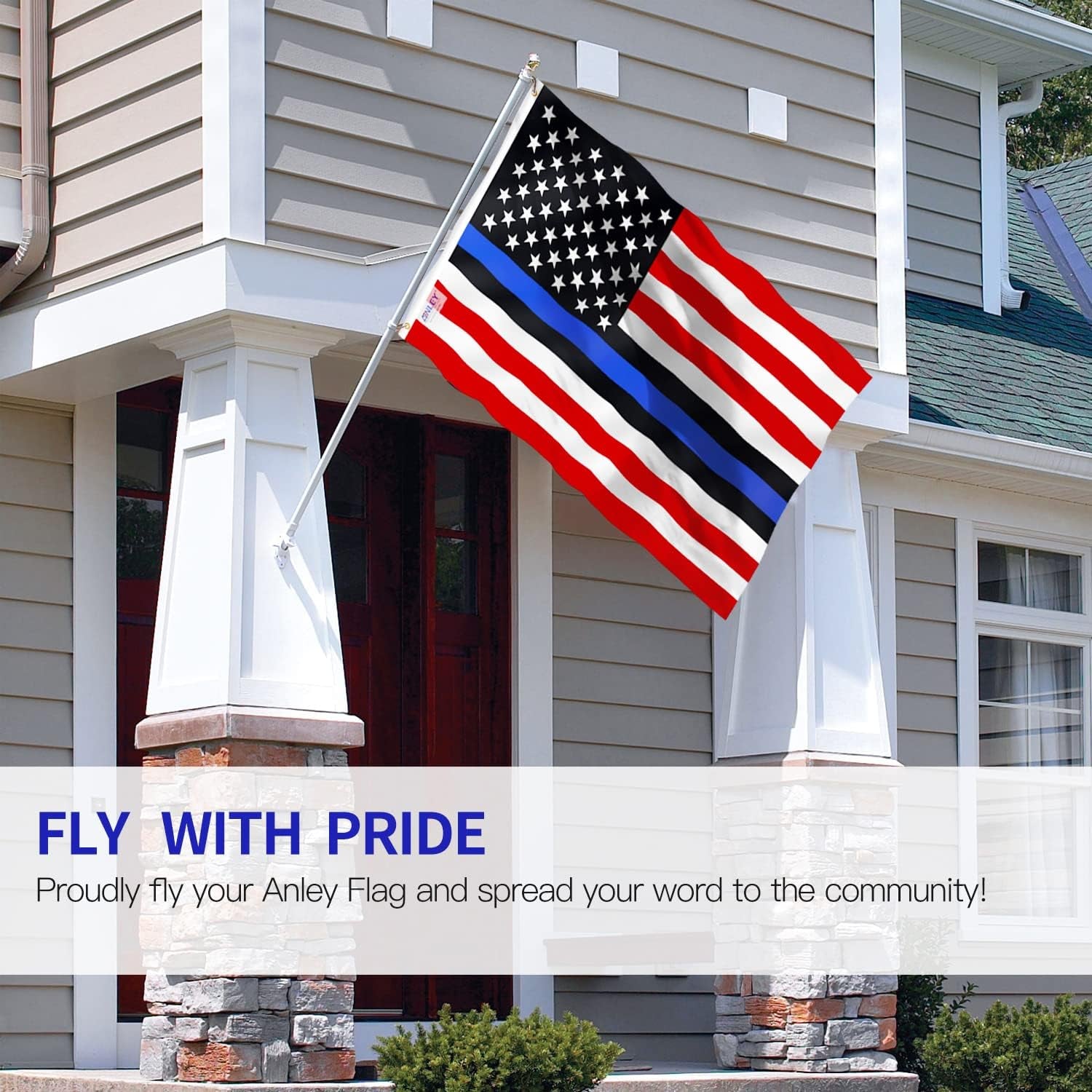 ANLEY Fly Breeze 3X5 Foot Blue Lives Matter American USA Police Flag - Vivid Color and Fade Proof - Honoring Law Enforcement Officers Flags 3 X 5 Ft