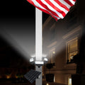 Solar Flag Pole Light for 15-40Ft Flagpole 3 Super-Spotlights 12000 Mha，Adjustable Clamps Fits 3-6''Diameter Inground Poles Flag Poles Coverage-Light up American Flag Outdoor with from Dusk to Dawn