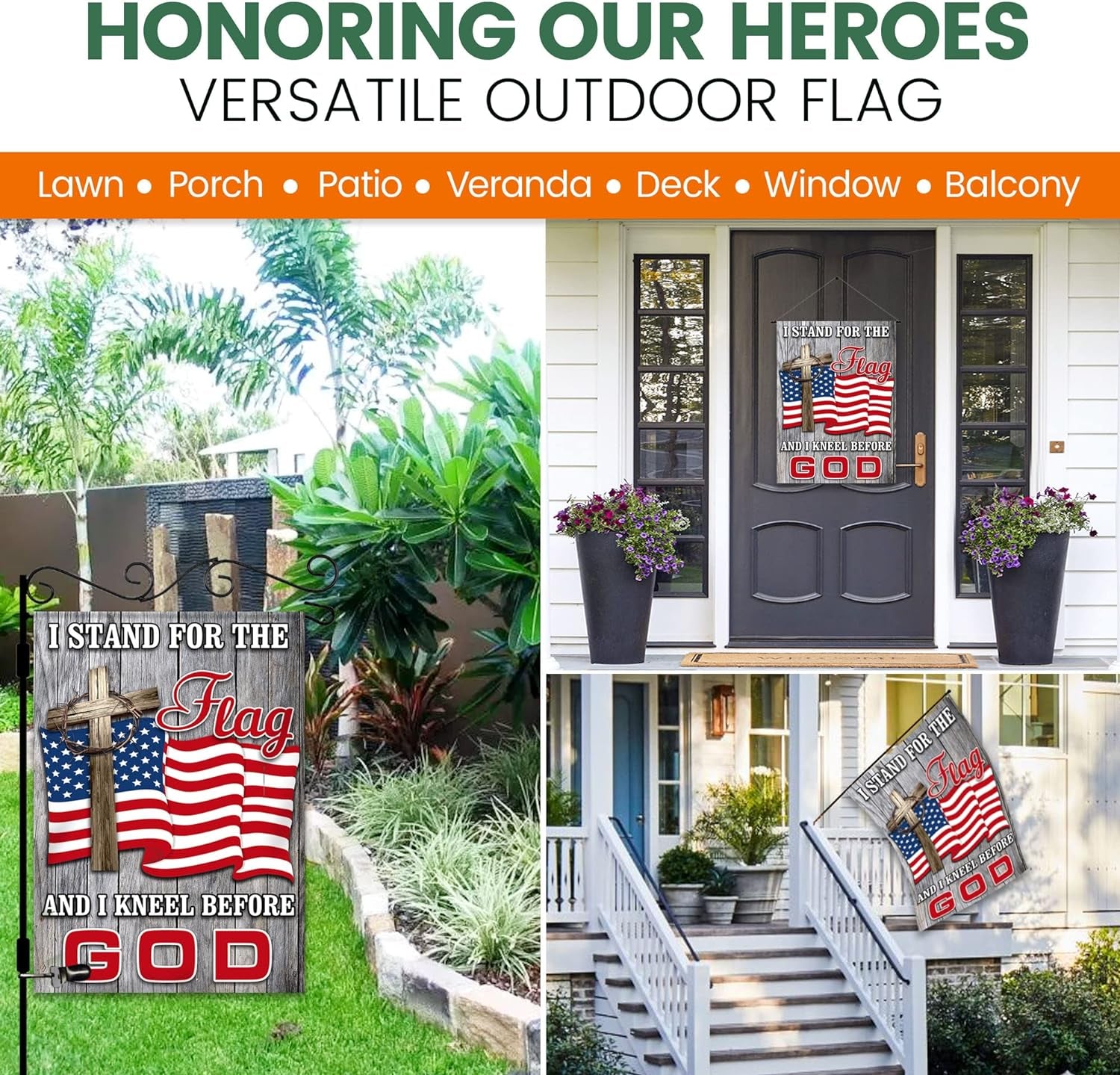 Patriotic Garden Flag - 12.5 X 18 Inch Double-Sided Print Art Memorial Day Garden Flag - 4Th of July Garden Flag to Welcome Guests - Garden Flags for outside Yard - Suits Standard Stands