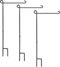 PHITRIC 3PC Garden Flag Holder Stand, Premium Powder-Coated Yard Flag Pole, Weather-Proof Black Metal Flagpole for Winter Garden Flag/Christmas Garden Flag/American Flag/Outdoor Garden Decor
