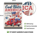 4Th of July Flags 3X5 Ft for Outside, Patriotic American Truck with Flags Buffalo Plaid Double Sided Big Large Yard Flags,Seasonal Banners Decorations with Brass Grommets for Outdoor Farmhouse Holiday