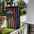 First Responders Hero Flag Nurse E-M-S Police Fire Military Garden Flag 12X18 Inch No One Fights Alone American Flag Vertical Double Sided Lawn Farm Yard Outdoor