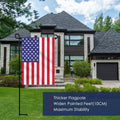Hogardeck Garden Flag Holder Stand, Thickened Pole Sturdy and Straight Premium Yard Flag Holder Weather-Proof Metal Flagpole with Stopper and Clip Fit for American Flag, Fall Garden Flag