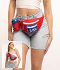 Tipsy Elves American Flag Fanny Packs with Drink Holder - USA Fanny Pack for 4Th of July BBQ, Pool Party and Events