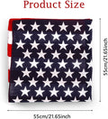 3 Pieces American Flag Bandana USA Flag Pattern Headband Kerchief Unisex Cowboy Bandanas Patriotic Accessories