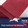 American Flag 5X8 FT Tearproof Series Outdoor Heavy Duty - 100% in USA, Spun Polyester American Flags for outside 5X8 Longest Lasting, Premium Tough US Flag 5X8 FT, Spun Polyester USA Flag with Luxury Embroidered Stars and Brass Grommets