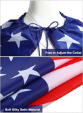 Frienda American Flag Costume Cape, Retro 80'S USA Sunglasses and Flag Headband for 4Th of July Independence Day Celebration