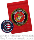 Proud Family Marines Garden Flag - Armed Forces Marine Corps USMC Semper Fi United State American Military Veteran Retire Official - House Banner Small Yard Gift Double-Sided Made in USA 13 X 18.5