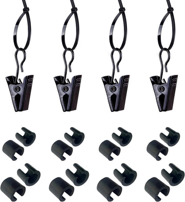 Garden Flag Clips and Stoppers,Tiger Clip and C Clamp(For 6Mm&8Mm Rod),Anti Wind Accessories for Garden Flag Holder