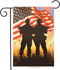 American Heroes Patriotic Garden Flag Military Troops 12.5