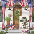 AVOIN Colorlife God Bless America Stars and Stripes House Flag 28X40 Inch Double Sided, Memorial Day 4Th of July Patriotic Lily Cross Yard Outdoor Decoration