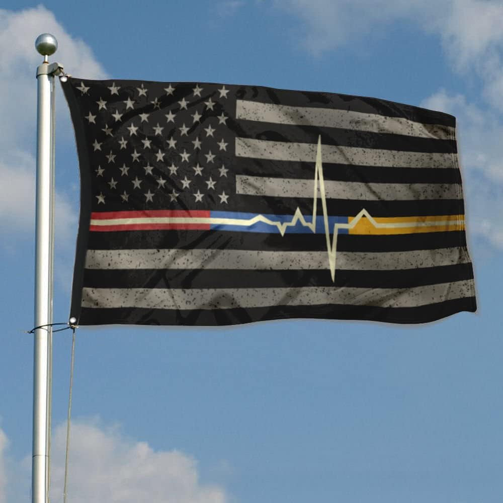 EMS Emergency Medical Service Flag Banner Outdoor Indoor Decoration Flag 3X5Feet Double Stitched Polyester with Brass Grommets