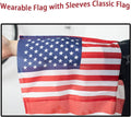 FUTUREPLUSX American Flag Cape, Wearable USA Flag Costume Outfit with Sleeves Classic Flag, 2 Differents Wearing Methods