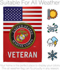 US Marine Corps Veteran House Flag - Pack Armed Forces USMC Semper Fi United State American Military Retire Official Support Our Troops - Banner Small Garden Yard Gift Double-Sided 28 X 40