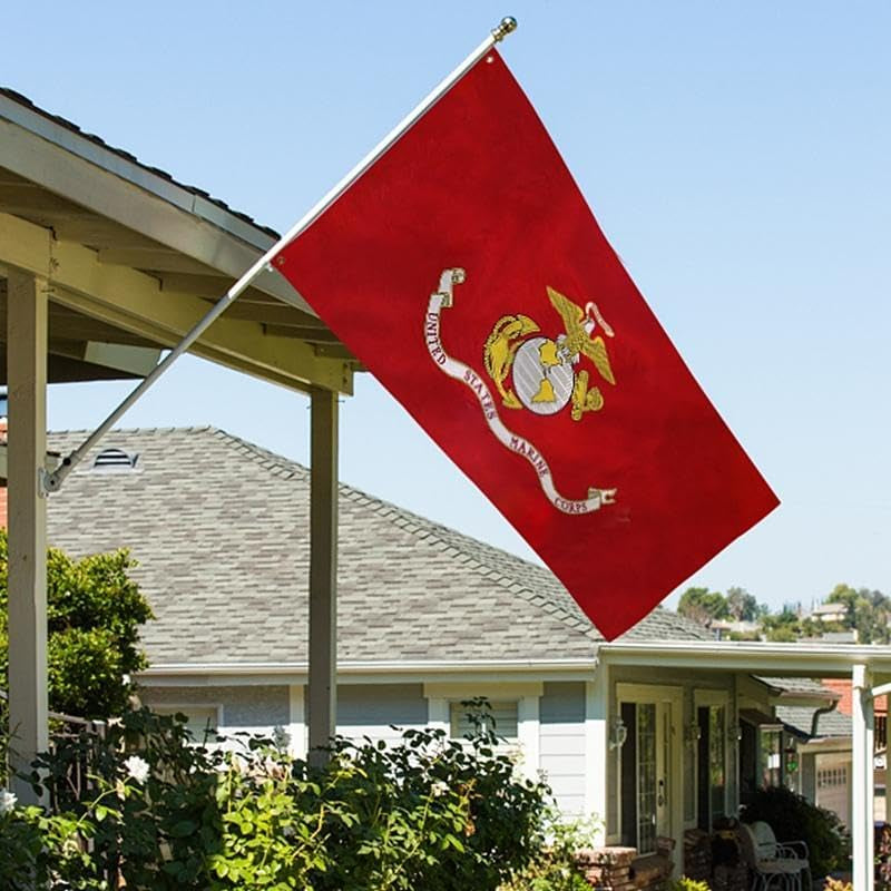 US Marine Corps Flag: 3X5 Ft Officially Licensed. 100% Made in USA Military Flag by Grace Alley. Strong, Long Lasting, and Durable with Brass Grommets.