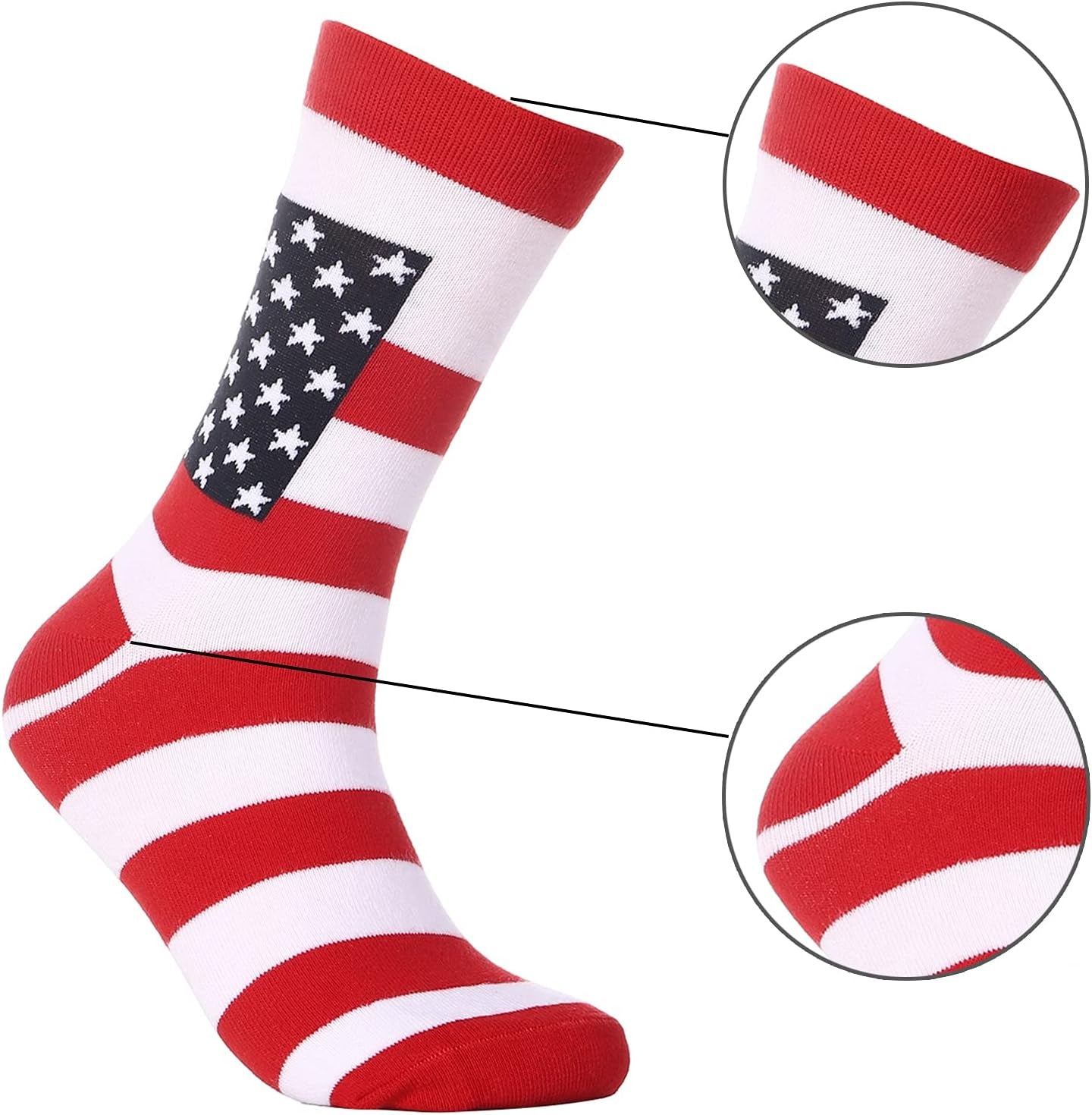 ZXGXLAW American USA Flag Socks Funny Men Women 4Th July Middle Star and Stripe Patriotic Freedom Day Gifts