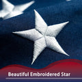 Super Tough Deluxe American Flag: 10x15 Ft, Heavy Duty Polyester, All Weather, Big Embroidered Stars