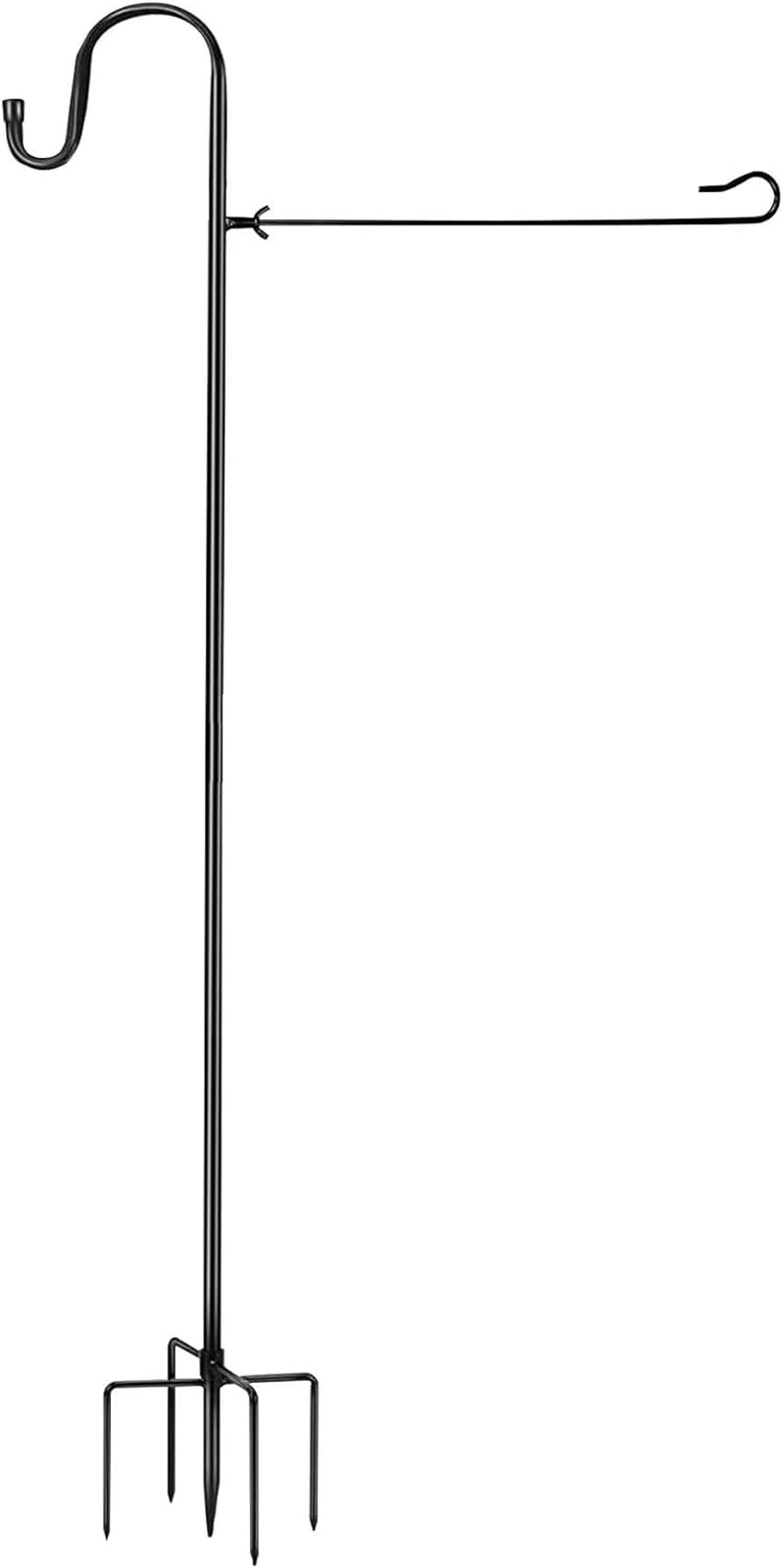 Akeydeco Garden Flag Stand and Shepherd Hook,36 Inch Garden Flag Pole Holder with One Tiger Clip and Two Spring Stoppers for Bird-Feeder Lantern Plant-Hook Garden-Stake Seasonal Flags
