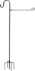 Akeydeco Garden Flag Stand and Shepherd Hook,36 Inch Garden Flag Pole Holder with One Tiger Clip and Two Spring Stoppers for Bird-Feeder Lantern Plant-Hook Garden-Stake Seasonal Flags