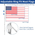 Flag Pole - Tangle Free Flagpole with Upgraded Bracket, 6 FT Stainless Steel Flag Poles for outside House, Residential or Commerical - Flag Pole Kit for Proud American Flag (Without Flag, Silver)