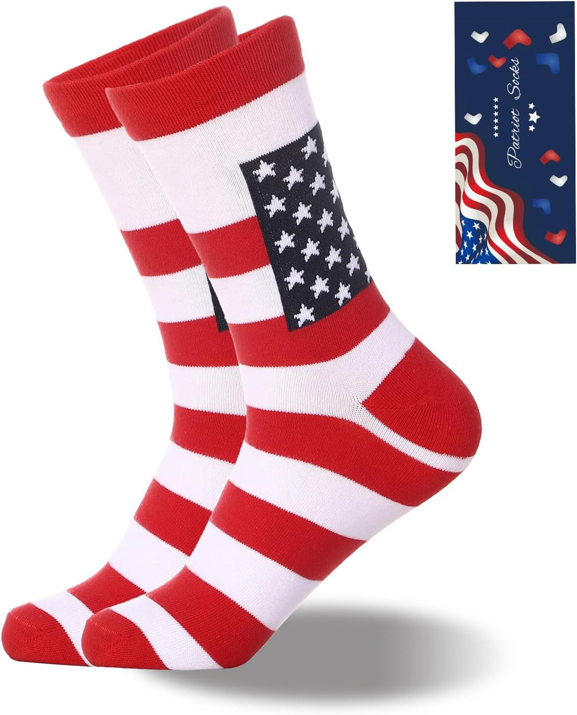 ZXGXLAW American USA Flag Socks Funny Men Women 4Th July Middle Star and Stripe Patriotic Freedom Day Gifts