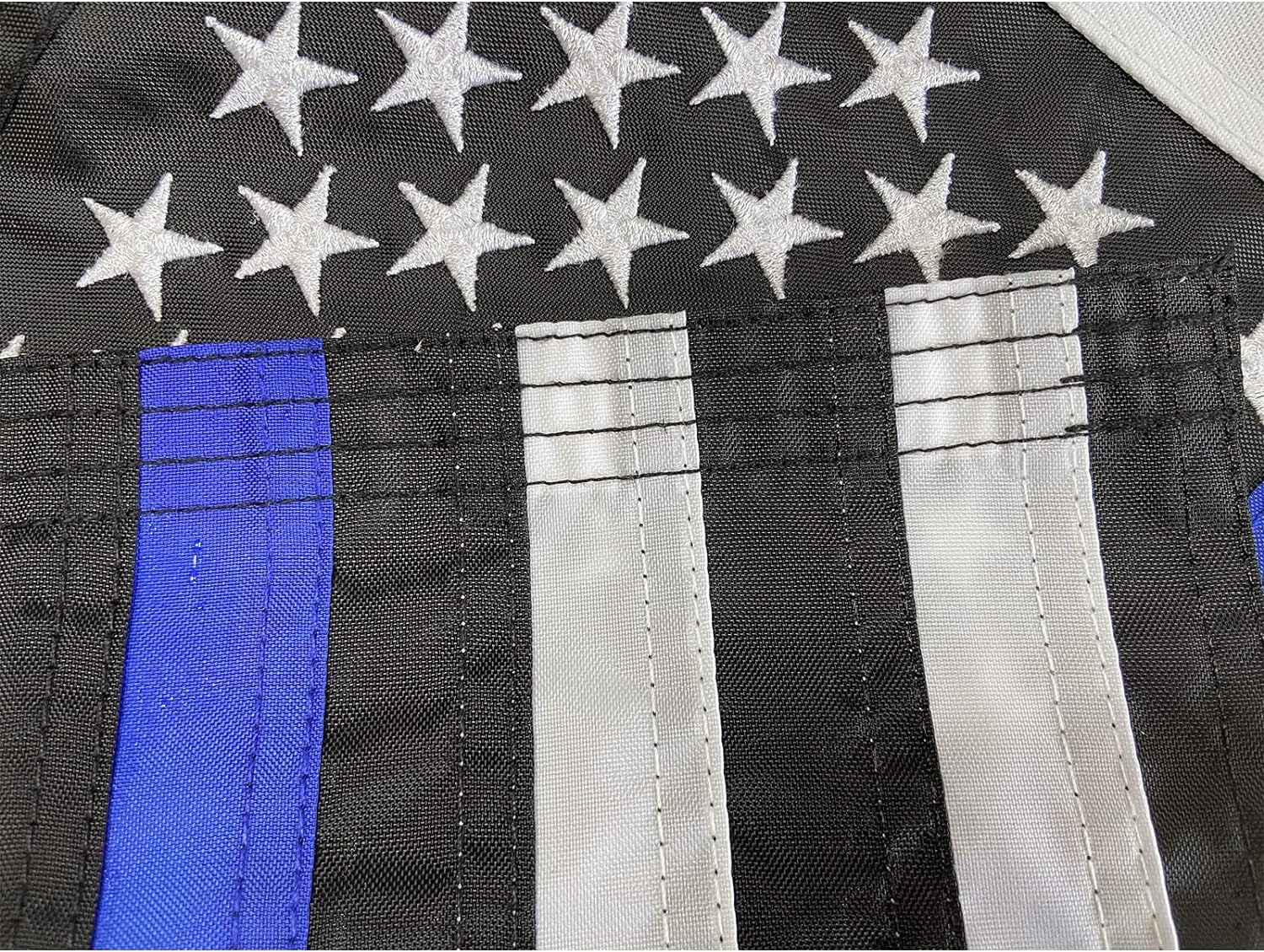 Homissor Thin Blue Line Flags 12X18 Outdoor - Embroidered Stars Police Boat Flag, Heavy Duty Back the Blue Flag Stripe Blue Line Lives Matter Flags Banner with 2 Brass Grommets