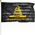 XIFAN Premium Don'T Tread on Me Gadsden Black American Flag, 100D Heavy Duty Polyester Vibrant Print Double Stitched, 3X5 FT Tea Party Rattlesnake Indoor Outdoor Banner