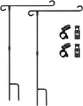 HOOSUN Garden Flag Stand Holder Pole Easy to Install Strong Sturdy Wrought Iron Fits 12.5