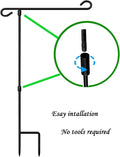 Garden Flag Stand-Holder-Pole with Flag Stopper and Clip Waterproof Powder-Coated Paint for House Flags,Decorative Flags,Yard Flags,Seasonal Flags