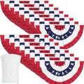 USA Pleated Fan Flag American US Bunting Flag Patriotic Half Fan Banner Flag with Canvas Header and Brass Grommets for 4Th of July Memorial Day Indoor Outdoor Decoration (4, 2X4 Feet)