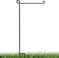 PHITRIC Garden Flag Holder Stand, Premium Powder-Coated Yard Flag Pole, Weather-Proof Black Metal Flagpole for Winter Garden Flag, Christmas Garden Flag, American Flag, Outdoor Garden Decor Decoration